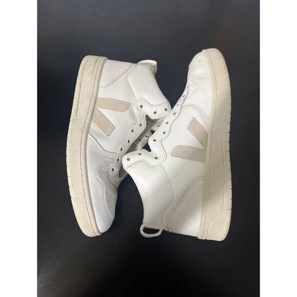 VEJA V-15 White Leather High Top Sneakers Women’s 10 • Minimalist Classic - Picture 12 of 12